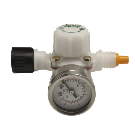 Flow regulator with pressure gauge